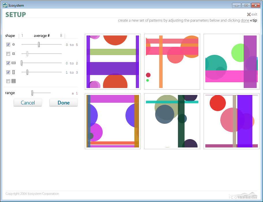 an interactive evolution based pattern designer.